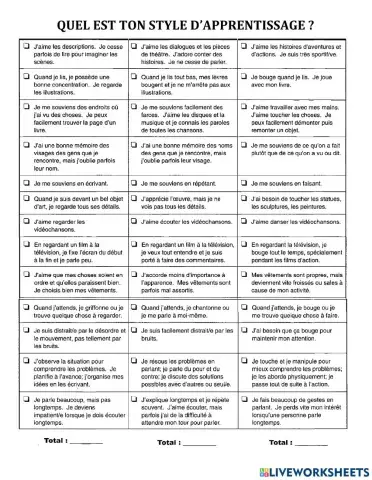 Quel est ton style d'apprentissage