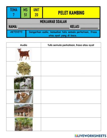 BM Tahun 2 - Unit 20 Pelet Kambing