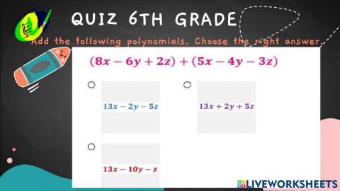 Adding polynomials 6th