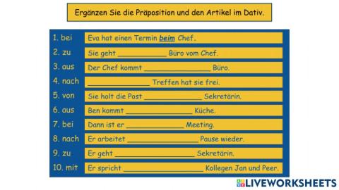 Präpositionen mit Dativ