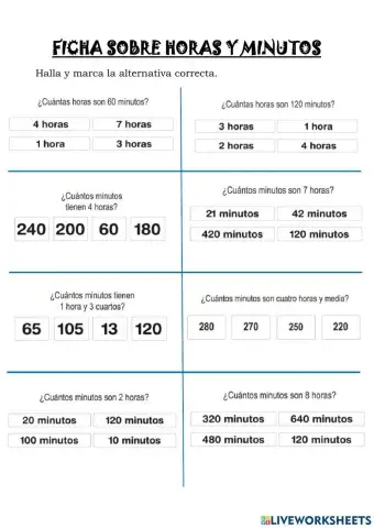 Tiempo: Horas y minutos