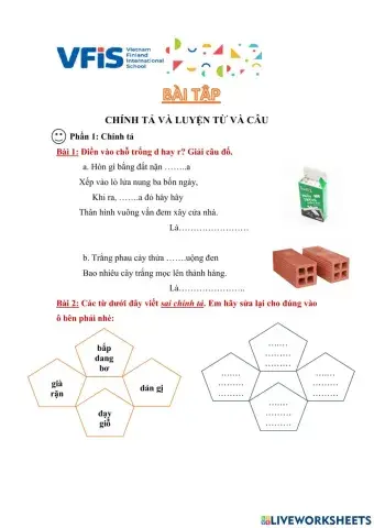 Bài tập chính tả - ltvc 4