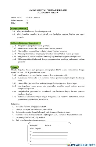 LKPD Barisan Geometri