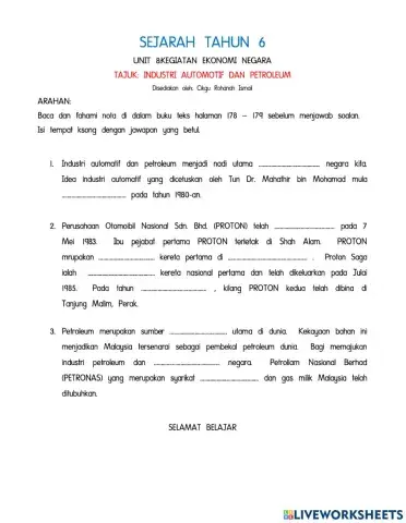 Unit 8: Kegiatan Ekonomi Negara