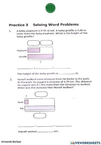 Solving Word Problems Involving Addition and Subtraction in decimals