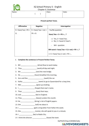 Present Perfect Tense