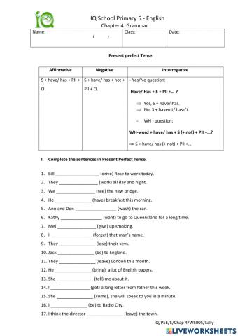Present Perfect Tense