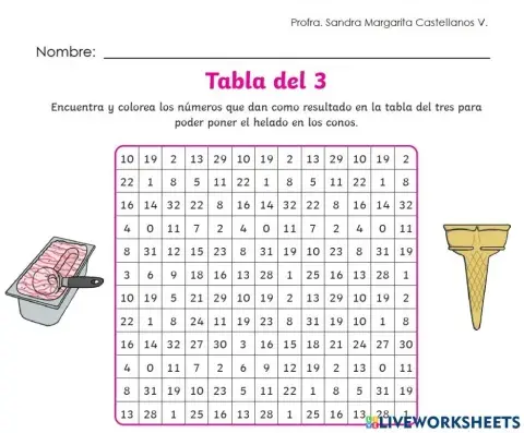 Tabla del 3