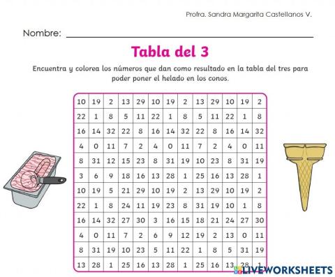 Tabla del 3