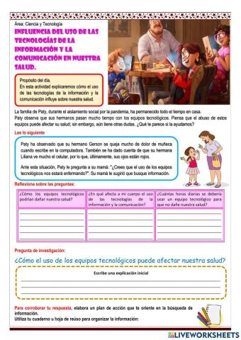 Influencia del uso de las tecnologías de la información y la comunicación en nuestra salud.