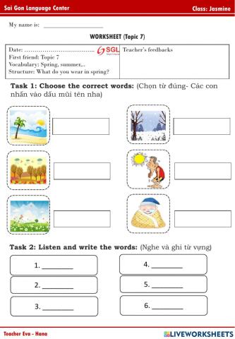 Jamine Topic 7 - clothes (30.9.2021)