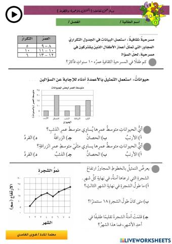 التمثيل بالأعمدة والخطوط