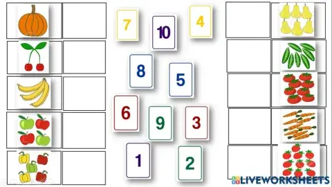 Tìm số lượng tương ứng với chữ số 1-10