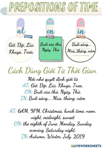 VUI9 WS PREPOSITIONS OF TIME