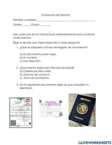 Evalución de Español