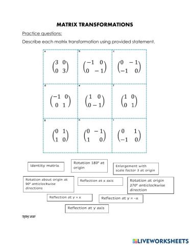 Describe Matrix Transformations