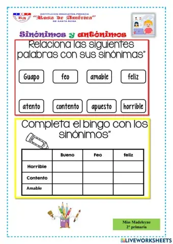 Los sinónimos y antónimos