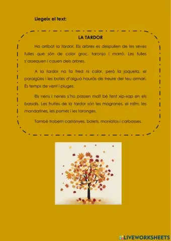 Comprensió lectora tardor
