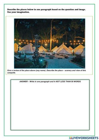 PRACTICE - Writing a review of a place