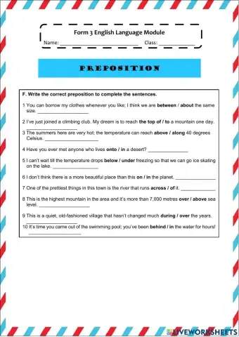 Form 3 Module Part F