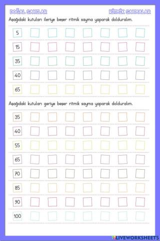 Beşer Ritmik Saymalar-2