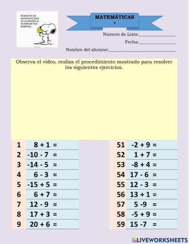 Adición de números enteros