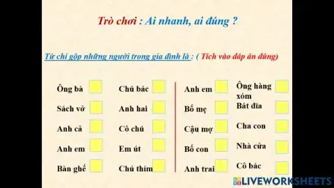 Mo rong von tu: Gia dinh