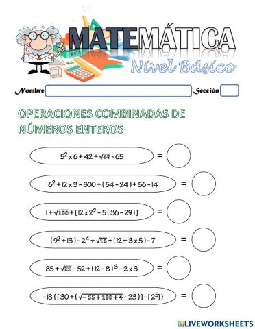 Operaciones Básicas de Números Enteros