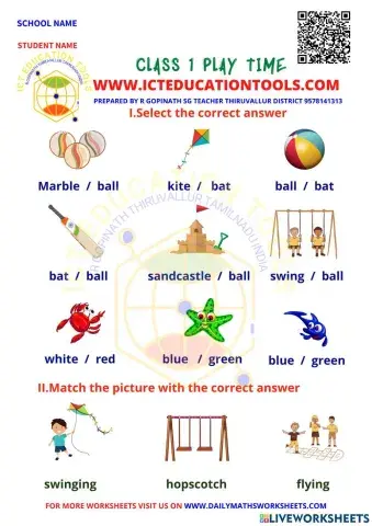 Class 1 play time engliah