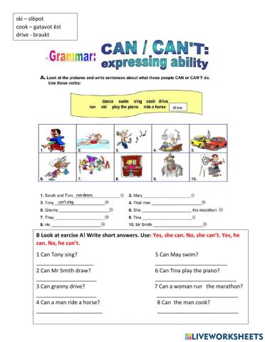 Abilities can, can't.