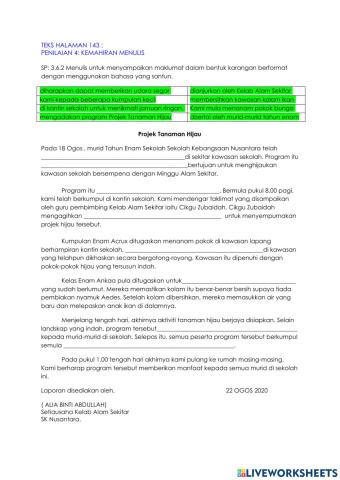 Karangan Laporan Tahun 6