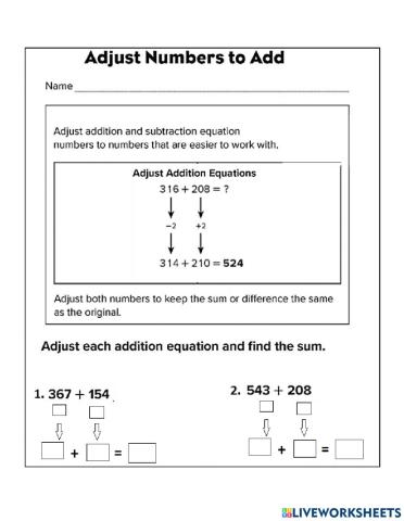 Adjust Numbers to Add