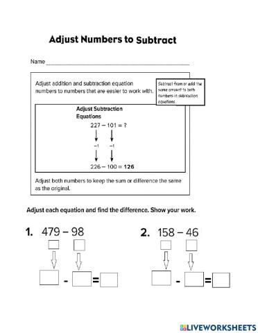 Adjust Numbers to Subtract