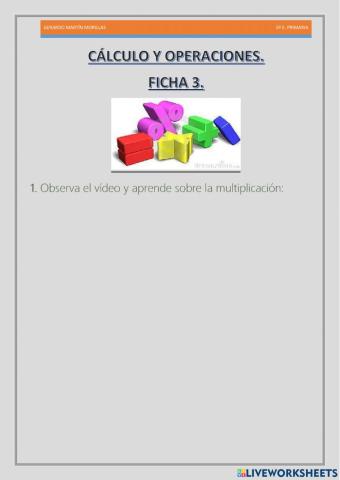 Cálculo y operaciones. Ficha 3.
