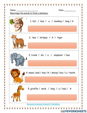 Animals in the zoo (Vocabulary)
