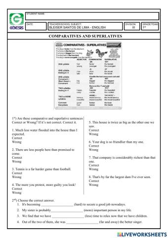 Comparatives and superlatives