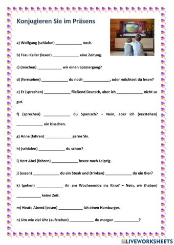 Konjugation Aktionen im Alltag