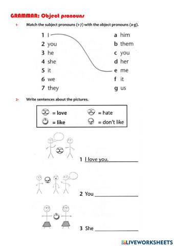 Grammar: object pronouns