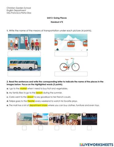 Unit 3: Going Places-Octavos básicos