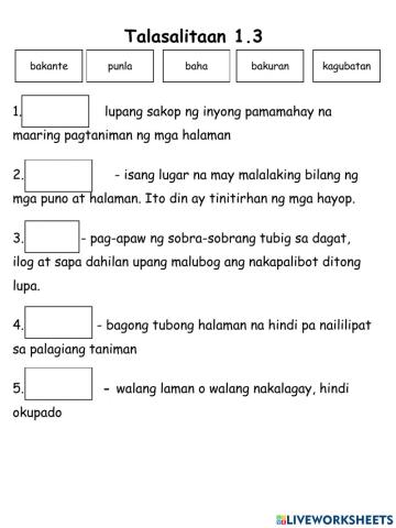Quiz Filipino and ENglish