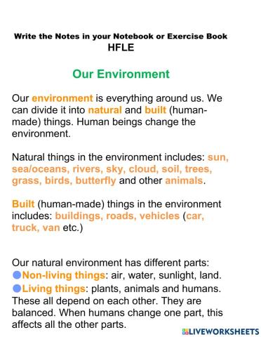 Our Environment