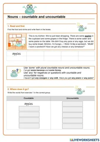 Countable and Uncountable Nouns