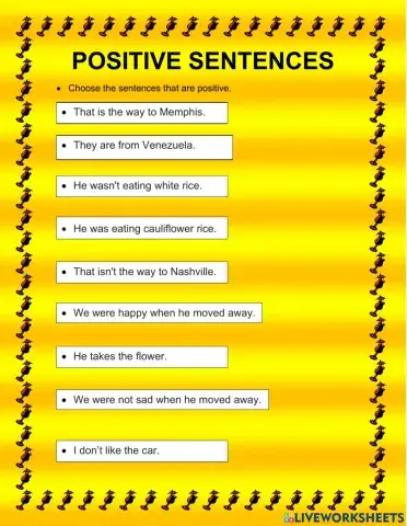 Positive sentences