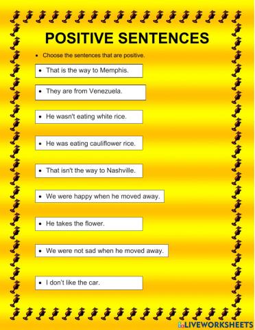 Positive sentences