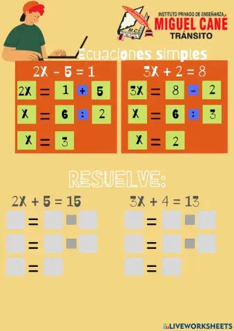Ecuaciones de primer grado simples