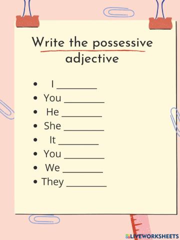 Possessive Adjectives
