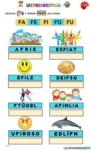 Sílabas fa fe fi fo fu