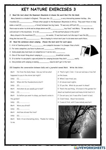 KET Exam Practice Nature 3