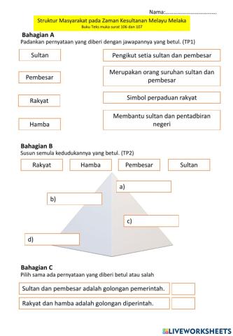 Struktur Zaman Kesultanan Melayu Melaka