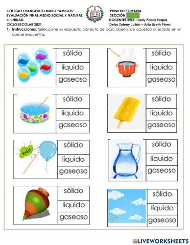 Evaluación final III Unidad